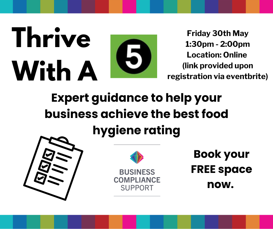 A flyer with the details of Thrive With a 5 Workshop on May 30th 2025